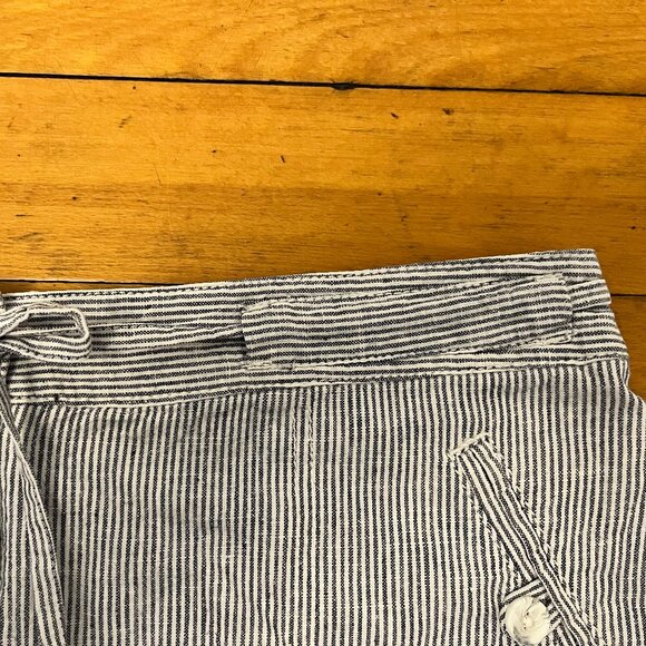Dalia Blue & White Striped Linen Blend Mini Skirt, Size 6 - Picture 4 of 12